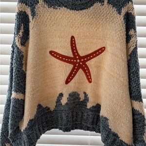 Anthropologie Pilcro Coastal Starfish Sweater Size XL